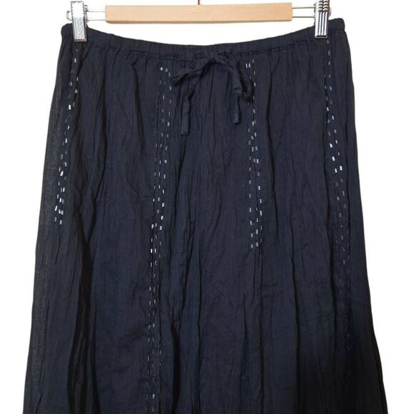 Fashion Fuse Black Gauze Midi Skirt OS Asymetric Festival Artisan Hippie NWT - Picture 2 of 9